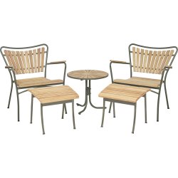 Marguerit Loungebord ø50+2 stole+2 skamler, O.grøn