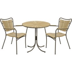 Marguerit Cafébord ø70cm + 2 stole, Mocca