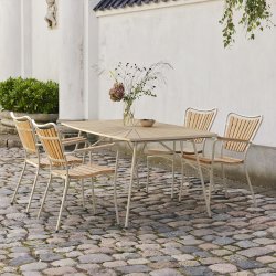 Marguerit Havebord L144cm + 4 stole, Taupe