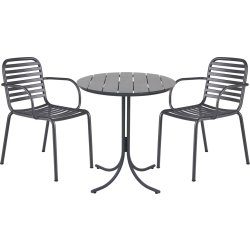 Pure Cafésæt ø67cm + 2 stole Ivy Pipe, Antracit