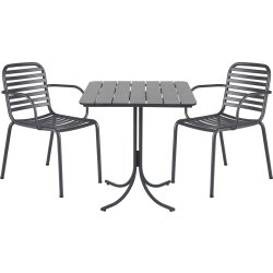 Pure Cafésæt L67cm + 2 stole Ivy Pipe, Antracit