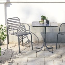 Pure Cafésæt L67cm + 2 stole Ivy Pipe, Antracit