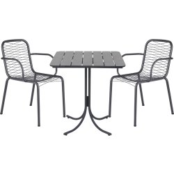 Pure Cafésæt L67cm + 2 stole Ivy Wire, Antracit