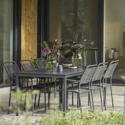 Pure Havebord L197cm + 6 stole Verona, Antracit