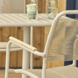 Verona Havestol m/teakarmlæn, Taupe