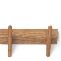 NordicLine Knagerække, olieret eg/2 knager, L30 cm