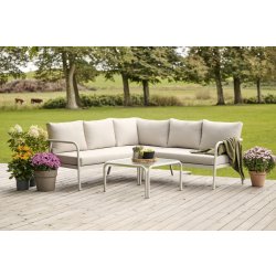 Olga Hjørnesofa m/hynder og bord, beige