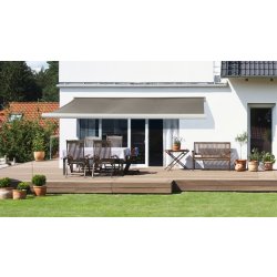 Liana Markise m/motor, 350x300 cm, taupe/hvid