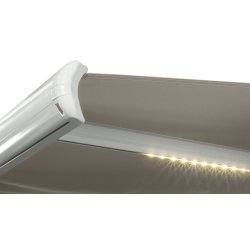 Liana Markise m/motor+LED, 350x300 cm, taupe/hvid