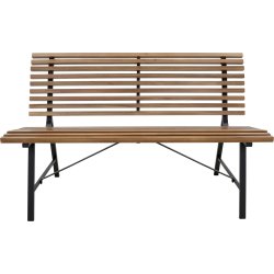 Stefania Havebænk, 130x65cm, sort/teak