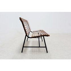 Stefania Havebænk, 130x65cm, sort/teak