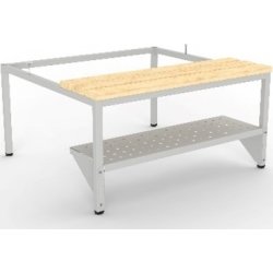 Skohylde til Proff bænk med 2 søjler, 60 cm, grå