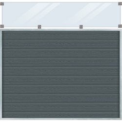 Plus Artura Komposithegn, glas 37cm, grå,180x175cm