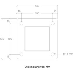 Plus Stålstolpe med fod, 8x8x96 cm.
