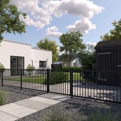 Plus Basic Stålhegn enkeltlåge, sort, 100x85 cm.