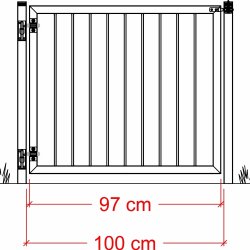 Plus Basic Stålhegn enkeltlåge, sort, 100x85 cm.
