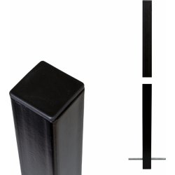 Plus Stålstolpe t/nedstøbning, sort, 4,5x4,5x186cm