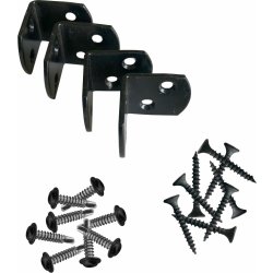 Plus L-beslag til træhegn, sort, 4 stk.