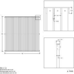 Plus Saga Træhegn, Thermowood, 150x150 cm.