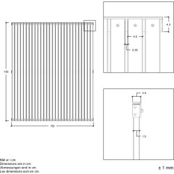 Plus Saga Træhegn, Thermowood, 150x180 cm.