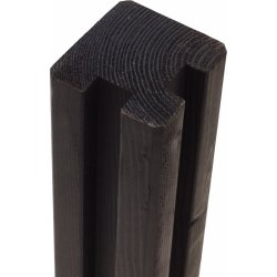 Plus Profilstolpe 2 spor hjørne, sort, 9x9x268 cm