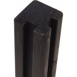 Plus Profilstolpe 2 spor hjørne, sort, 9x9x188 cm