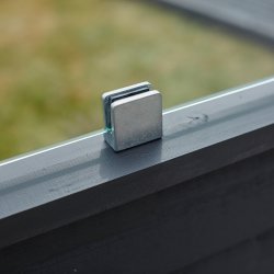 Plus Klink Profilhegn, glas 44,6, sort, 174x163cm