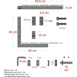 Plus Klink enkeltlåge, sort, 100x163 cm.