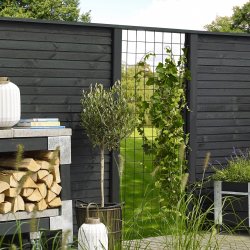 Plus Plank Profilhegn, sort, 174x203 cm.