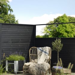 Plus Plank Profilhegn, sort, 174x203 cm.