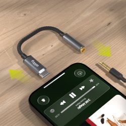 Allity ABA-200 USB-C til jack 3,5mm adapter, grå