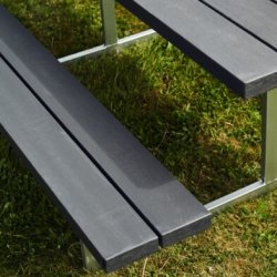 Bord-bænkesæt HEL, antracitgrå nonwood, stålstel