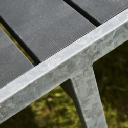 Bord-bænkesæt NJORD, antracitgrå nonwood, stålstel