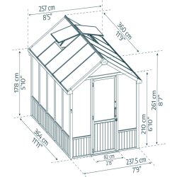 Palram Canopia Drivhus Natura, cedertræ, 8,6 m2