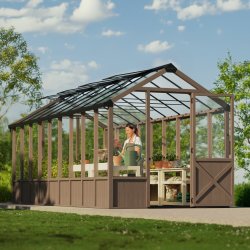Palram Canopia Drivhus Natura, cedertræ, 15,3 m2