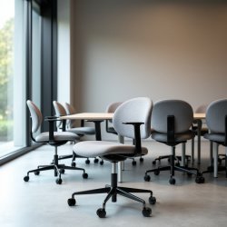 Roma konferencestol m/armlæn og tilt, grå