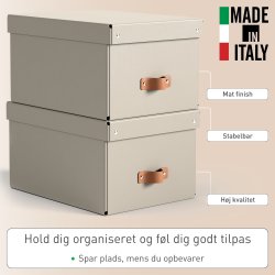 Leitz Puro Boks m. låg | M  | Beige | 2 stk.