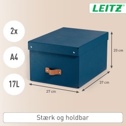 Leitz Puro Boks m. låg | M  | Blå | 2 stk.