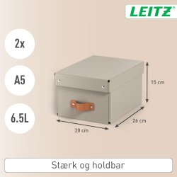 Leitz Puro Boks m. låg | S | Beige | 2 stk.