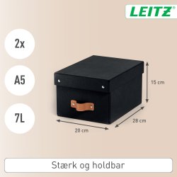 Leitz Puro Boks m. låg | S | Sort | 2 stk.