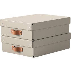 Leitz Puro Box m. lock | M låg | Beige | 2 st.