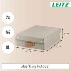 Leitz Puro Boks m. låg | M lav | Beige | 2 stk.