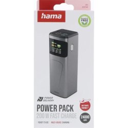 Hama 200W Powerbank, 24000mah, 2xUSB-C, 1xUSB-A
