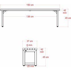 Plus Trend Living Plankebænk, Thermowood/sort