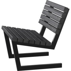 Plus Siesta Living Loungestol, 75 cm, sort