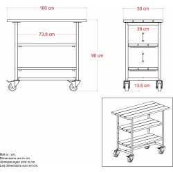 Plus Urban Picnic Grillbord 2 hylde, sort/sort