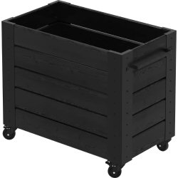 Plus Cubic Blomsterkasse m/hjul 87x50x73, sort