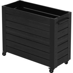 Plus Cubic Blomsterkasse m/hjul 120x50x98, sort