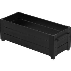Plus Cubic Blomsterkasse m/fødder 120x50x42, sort