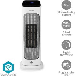 Nedis SmartLife Keramisk PTC Varmeblæser, 2000W